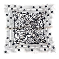 WLQS554 Rose Border Print Square Scarf