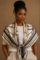 WLQS558 Harness Star Print Square Scarf