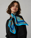 WLQS570 Royal Print Square Scarf