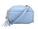 WU121 Lindsay Double Zip Chevron Crossbody Bag