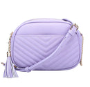 WU121 Lindsay Double Zip Chevron Crossbody Bag