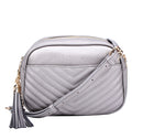 WU121 Lindsay Double Zip Chevron Crossbody Bag