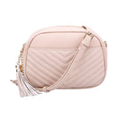 WU121 Lindsay Double Zip Chevron Crossbody Bag