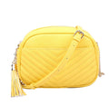 WU121 Lindsay Double Zip Chevron Crossbody Bag