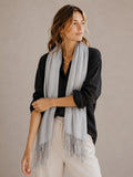 A27 Solid Crinkle Fringe Scarf - MiMi Wholesale