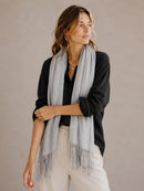 A27 Solid Crinkle Fringe Scarf - MiMi Wholesale