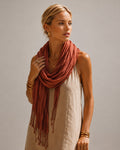 A27 Solid Crinkle Fringe Scarf - MiMi Wholesale