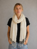 A27 Solid Crinkle Fringe Scarf - MiMi Wholesale