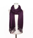 A27 Solid Crinkle Fringe Scarf - MiMi Wholesale