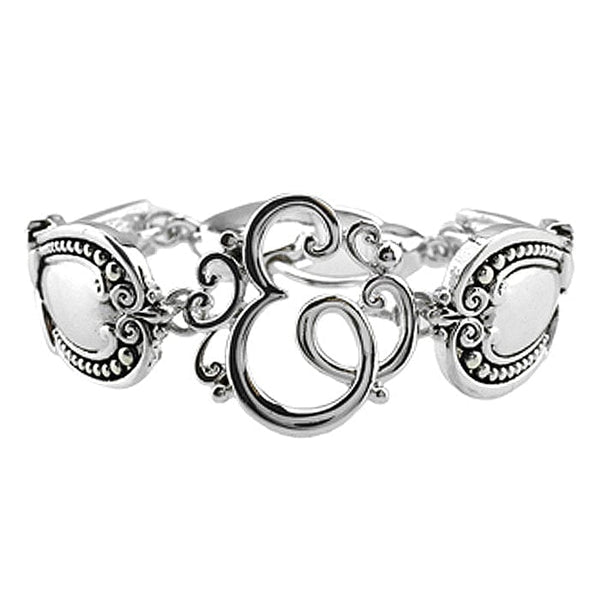 AB8118H - EAS Initial "E" Spoon Magnetic Bracelet - MiMi Wholesale