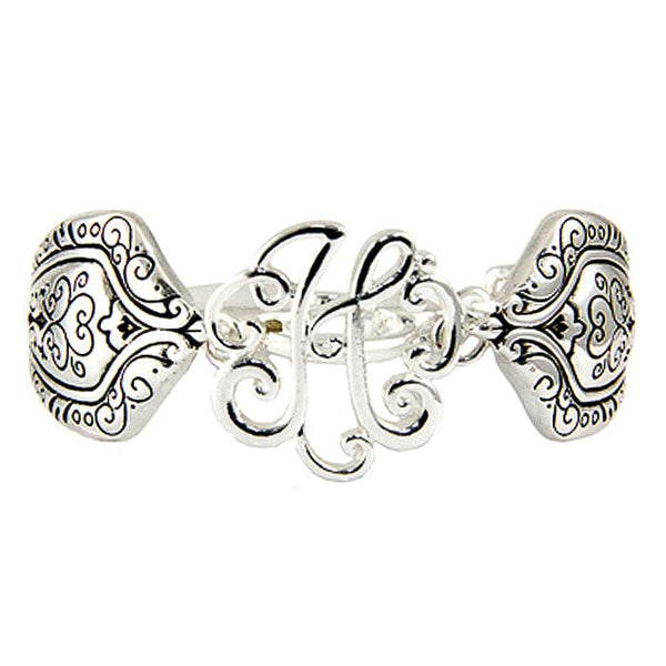 AB8119H - AS Initial "H" Spoon Magnetic Bracelet - MiMi Wholesale