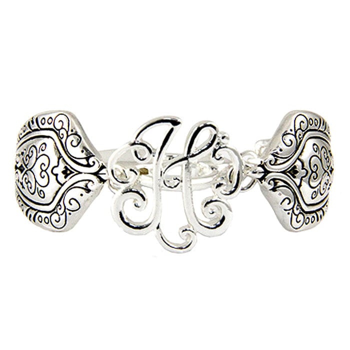 AB8119H - AS Initial "H" Spoon Magnetic Bracelet - MiMi Wholesale