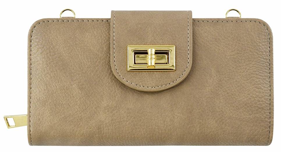 AD041 Turn Lock Crossbody Wallet - MiMi Wholesale