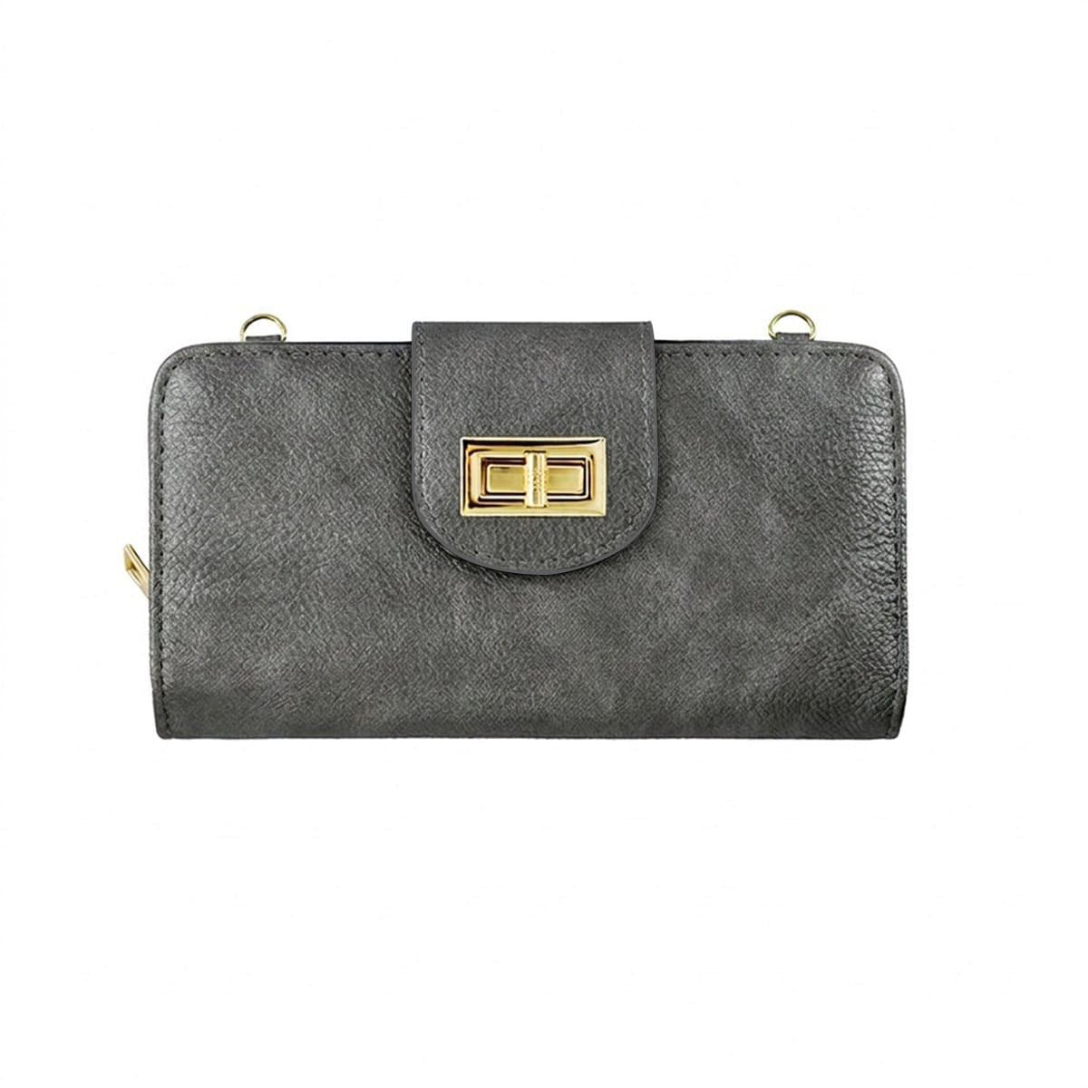 AD041 Turn Lock Crossbody Wallet - MiMi Wholesale
