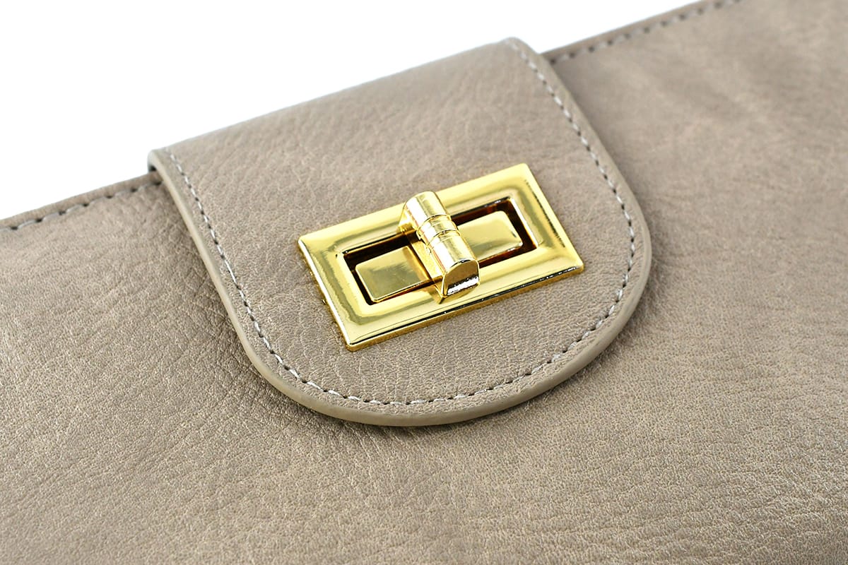 AD041 Turn Lock Crossbody Wallet - MiMi Wholesale