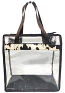 AD202T Clear Cow Print Boxy Satchel Tote Bag - MiMi Wholesale
