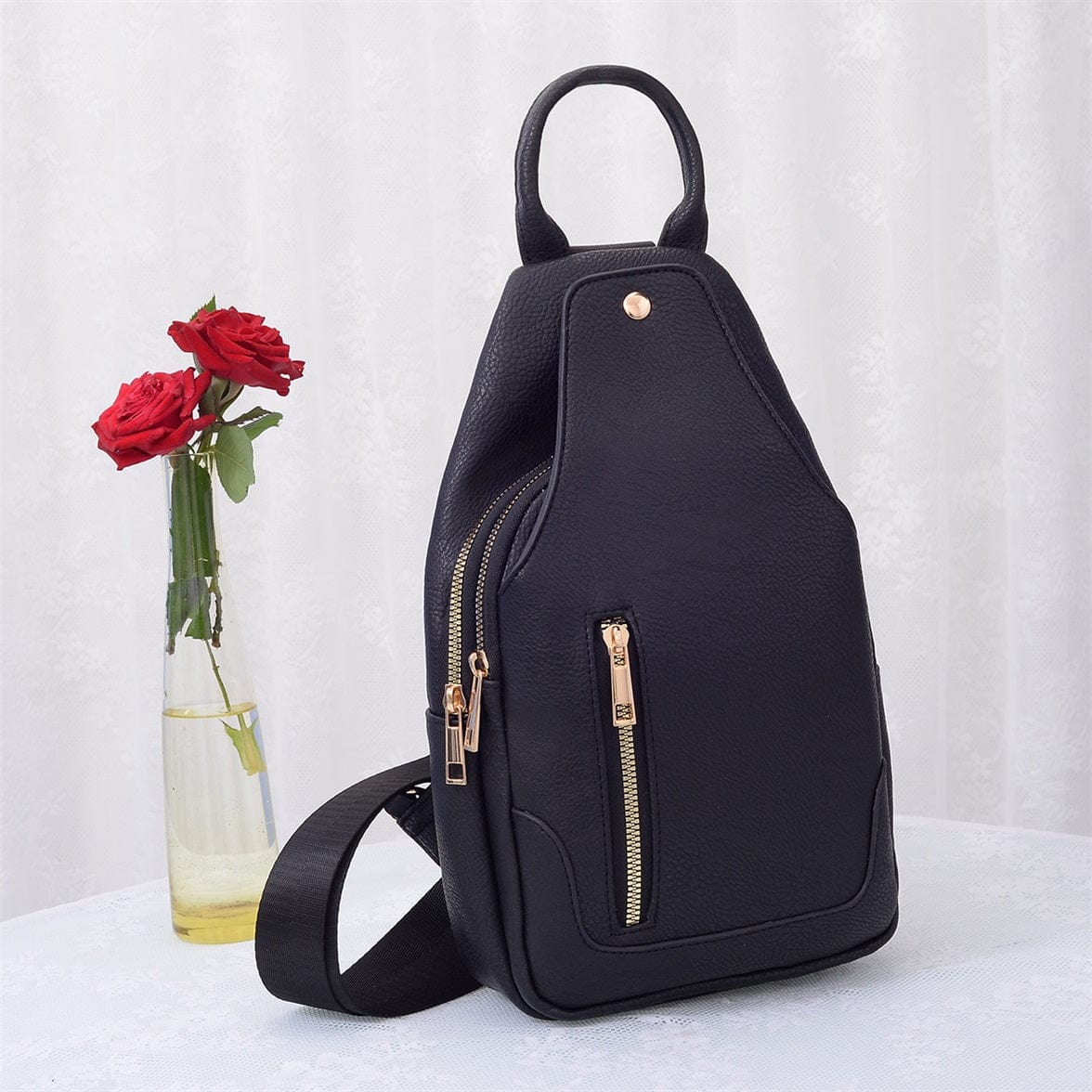 AD2766 Vegan Leather Fashion Sling Bag - MiMi Wholesale