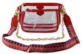AD748T Clear Double Zip Crossbody Bag With Guitar/Chain Strap - MiMi Wholesale