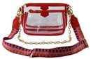 AD748T Clear Double Zip Crossbody Bag With Guitar/Chain Strap - MiMi Wholesale