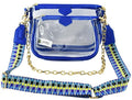 AD748T Clear Double Zip Crossbody Bag With Guitar/Chain Strap - MiMi Wholesale
