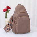 AD768 Zara Zipper Sling Bag With Boho Strap - MiMi Wholesale