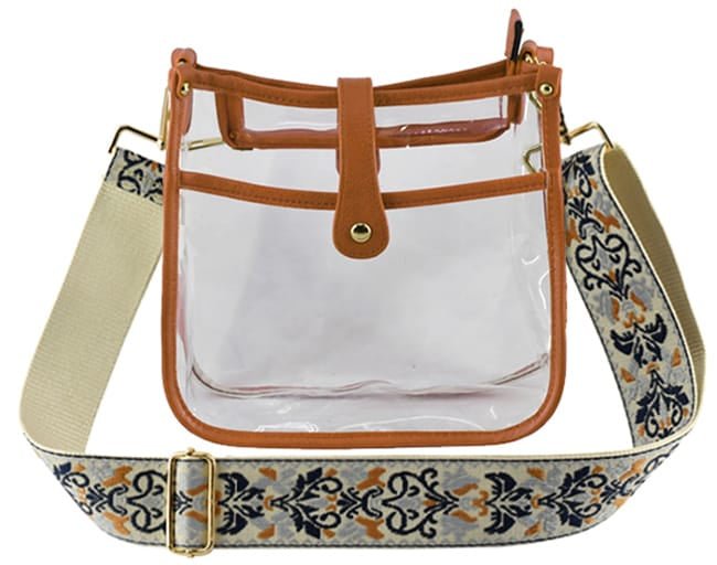 AD770T Jeanette Clear Crossbody Bag With Guitar Strap - MiMi Wholesale
