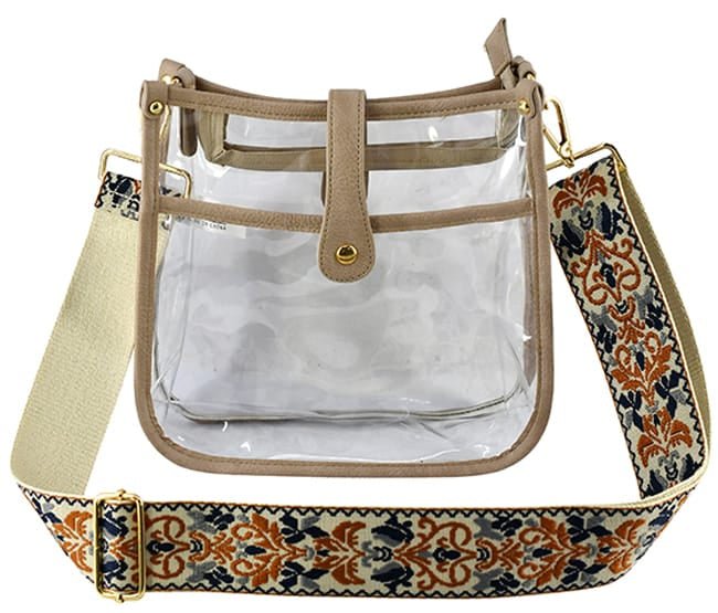 AD770T Jeanette Clear Crossbody Bag With Guitar Strap - MiMi Wholesale