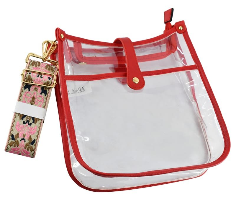 AD771T Amarah Clear Crossbody Bag With Guitar Strap - MiMi Wholesale