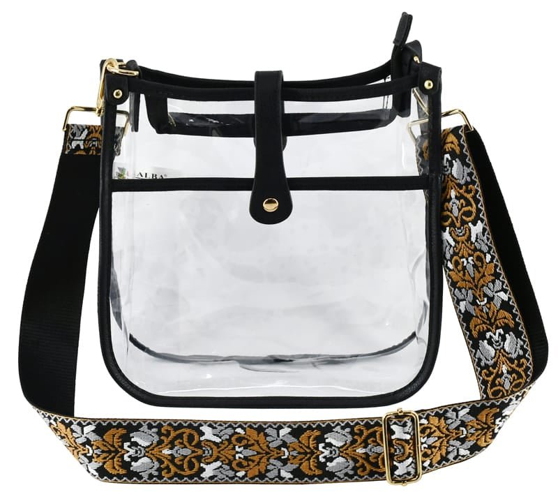 AD771T Amarah Clear Crossbody Bag With Guitar Strap - MiMi Wholesale