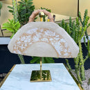 AIN232 Half Moon Straw Clutch With Wood Handles - MiMi Wholesale