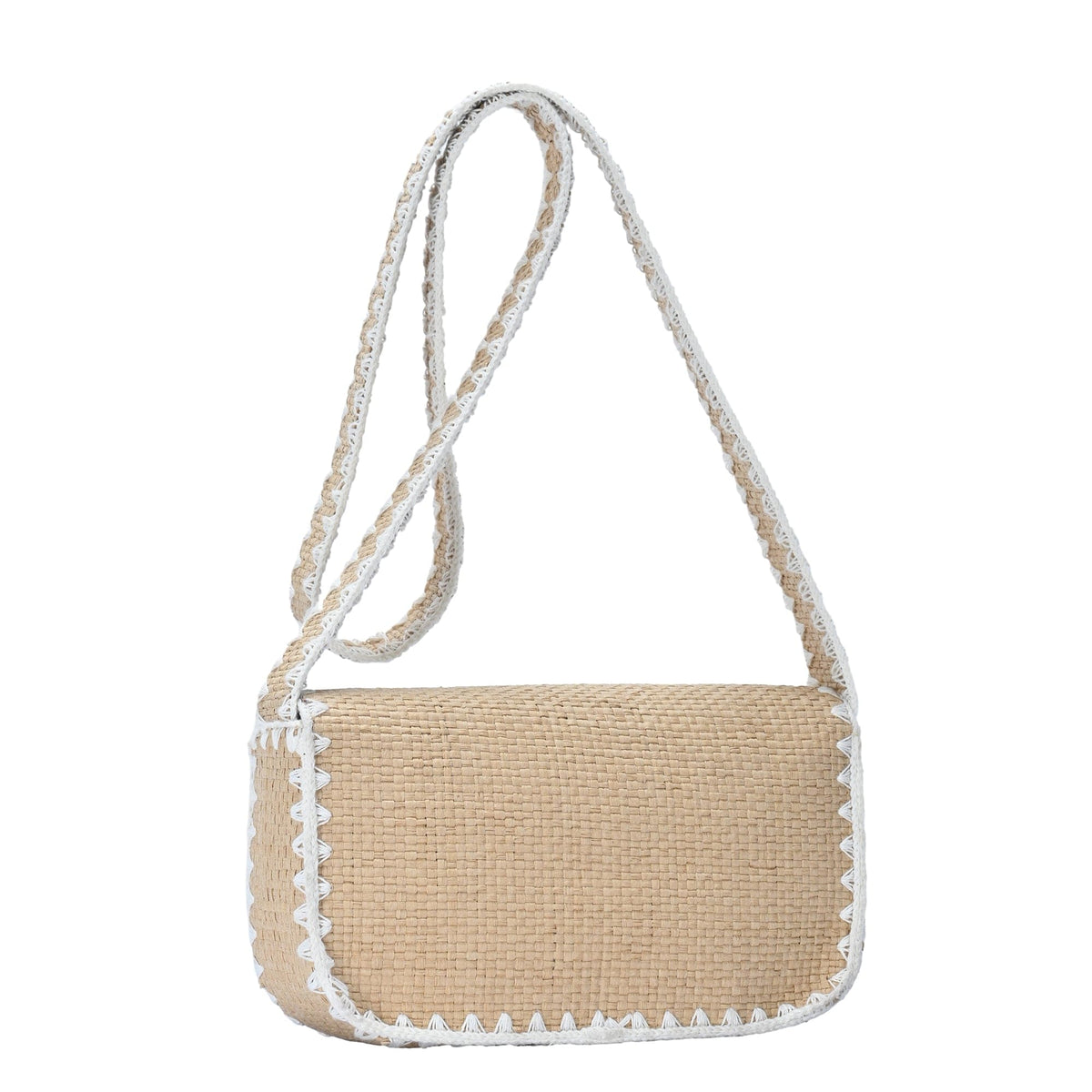 AIN278 Camila Straw Contrast Stitch Crossbody Bag - MiMi Wholesale