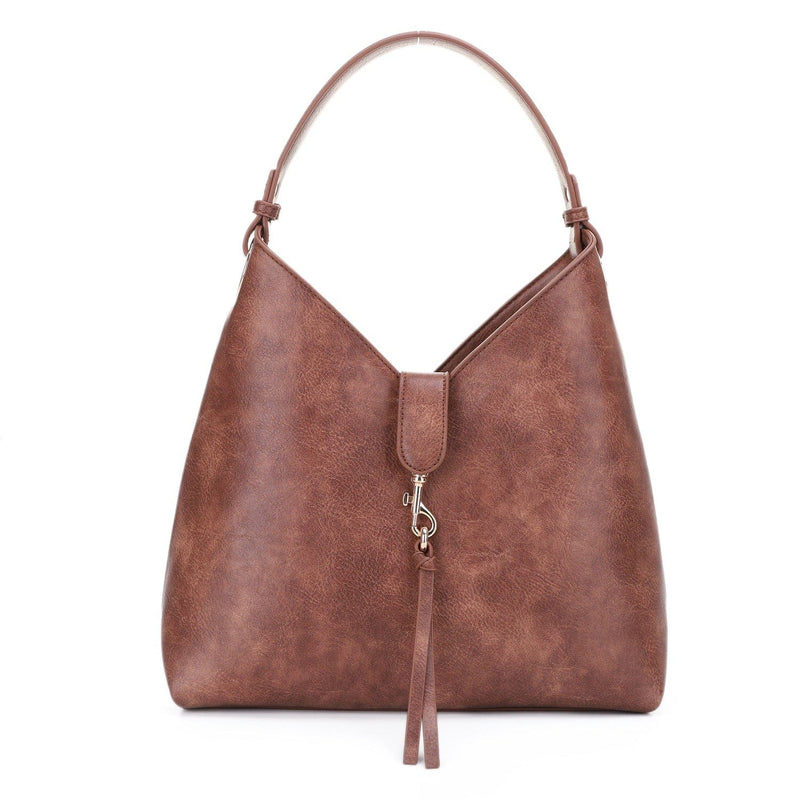 AS20598 Clasp With Tassel Accent Hobo Bag - MiMi Wholesale