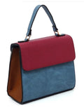 AS2770 Colorblock Top Handle Satchel/Crossbody Bag - MiMi Wholesale