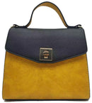 AS2771 Colorblock Twist Lock Flap Satchel/Crossbody Bag - MiMi Wholesale