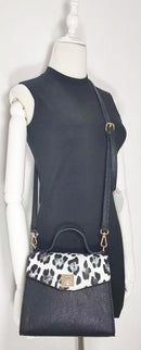 AS2771 Colorblock Twist Lock Flap Satchel/Crossbody Bag - MiMi Wholesale