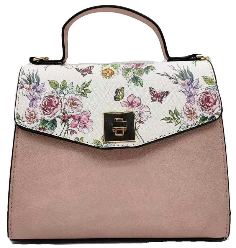 AS2771 Colorblock Twist Lock Flap Satchel/Crossbody Bag - MiMi Wholesale