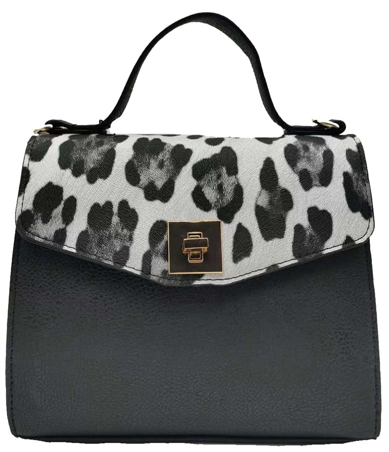 AS2771 Colorblock Twist Lock Flap Satchel/Crossbody Bag - MiMi Wholesale