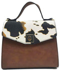 AS2771 Colorblock Twist Lock Flap Satchel/Crossbody Bag - MiMi Wholesale