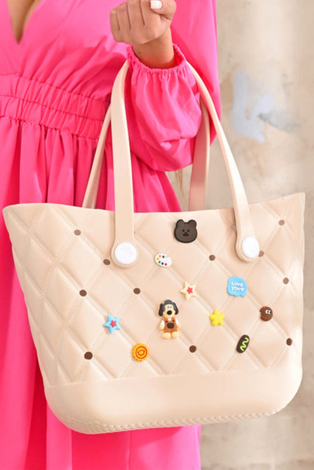B1121 Silicone Charm Tote Bag - MiMi Wholesale