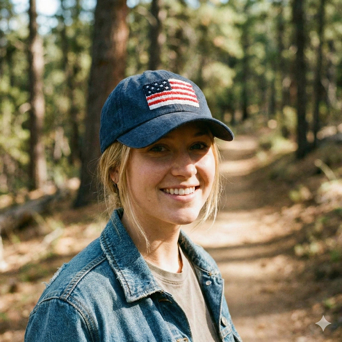 BAB8002 American Flag Chenille Patch Baseball Cap - MiMi Wholesale