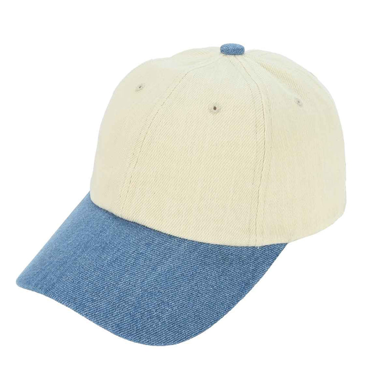 BAB8099 Cotton Twill Two Tone Denim Cap - MiMi Wholesale