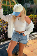 BAB8099 Cotton Twill Two Tone Denim Cap - MiMi Wholesale