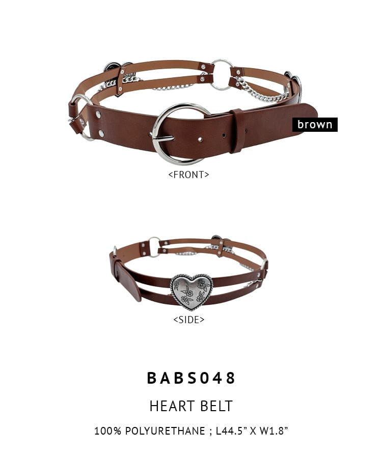 BABS048 Heart Chain Belt - MiMi Wholesale