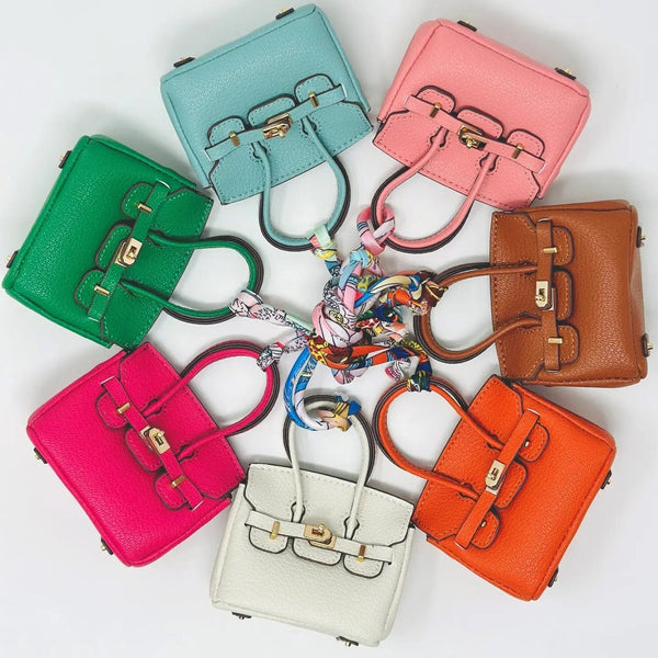 BAK510005 Solid Color Mini Bag Charm - MiMi Wholesale