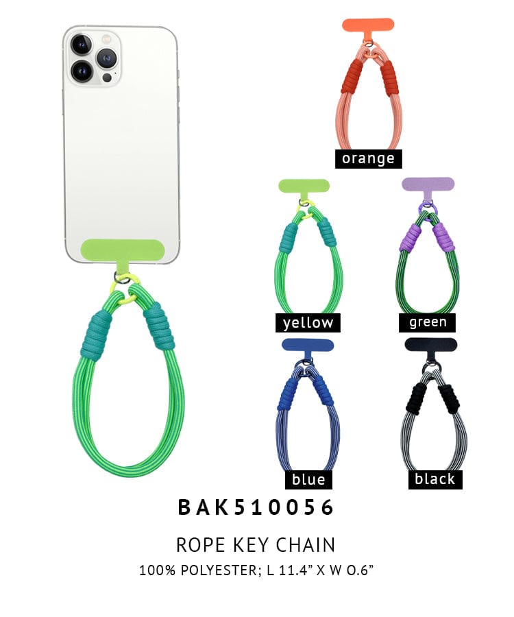 BAK510056 Stripe Rope Keychain/Bag Charm/Phone Lanyard/ - MiMi Wholesale