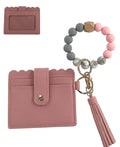 BB139X156 Silicone Beaded Stretch Bracelet Wristlet ID Holder - MiMi Wholesale
