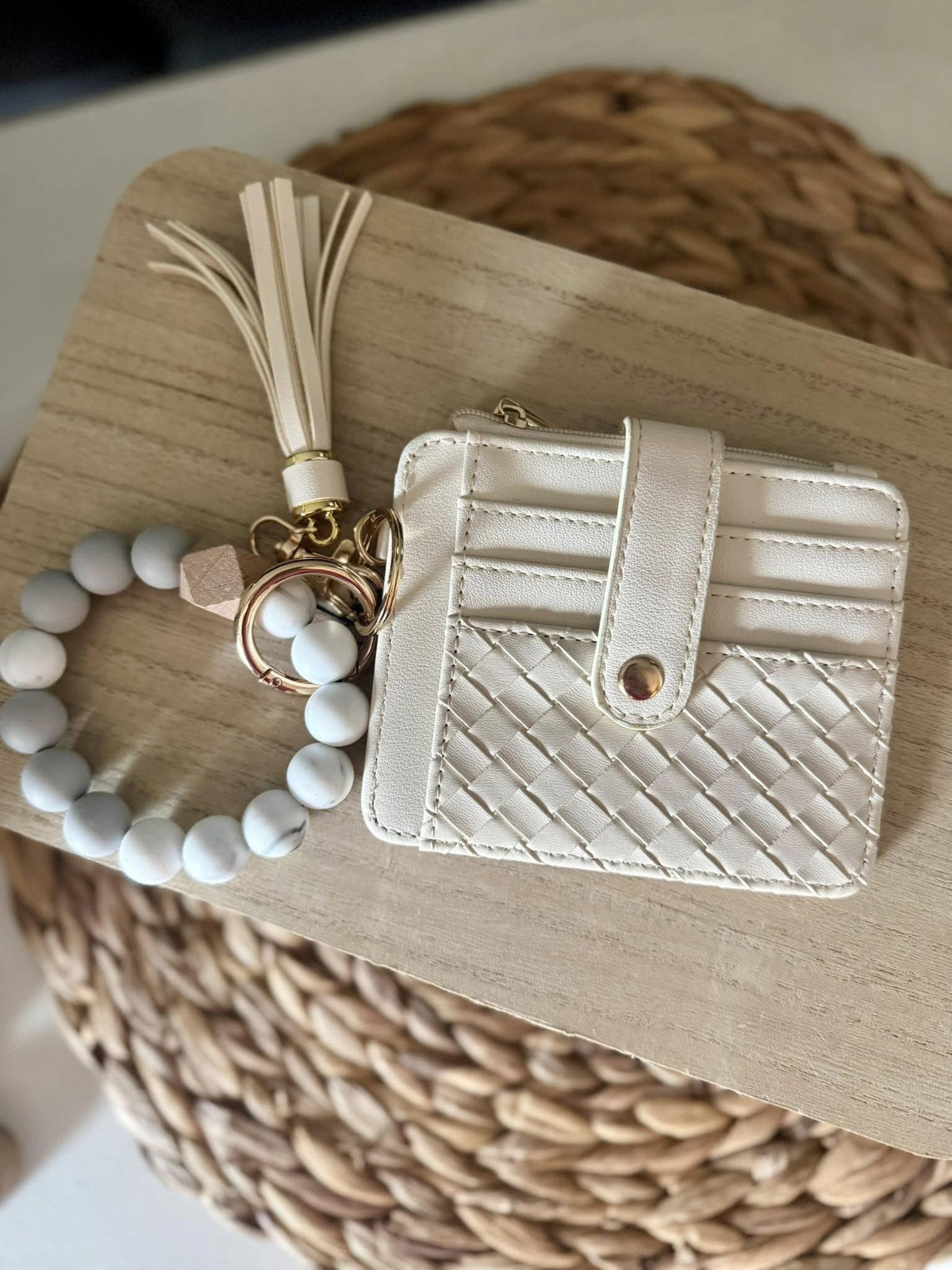BB139x205 Nina Beaded Keychain Bracelet & Woven Wallet Combo - MiMi Wholesale
