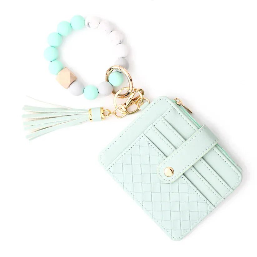 BB139x205 Nina Beaded Keychain Bracelet & Woven Wallet Combo - MiMi Wholesale