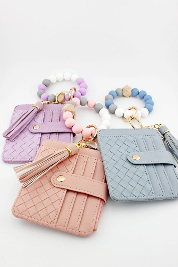 BB139x205 Nina Beaded Keychain Bracelet & Woven Wallet Combo - MiMi Wholesale