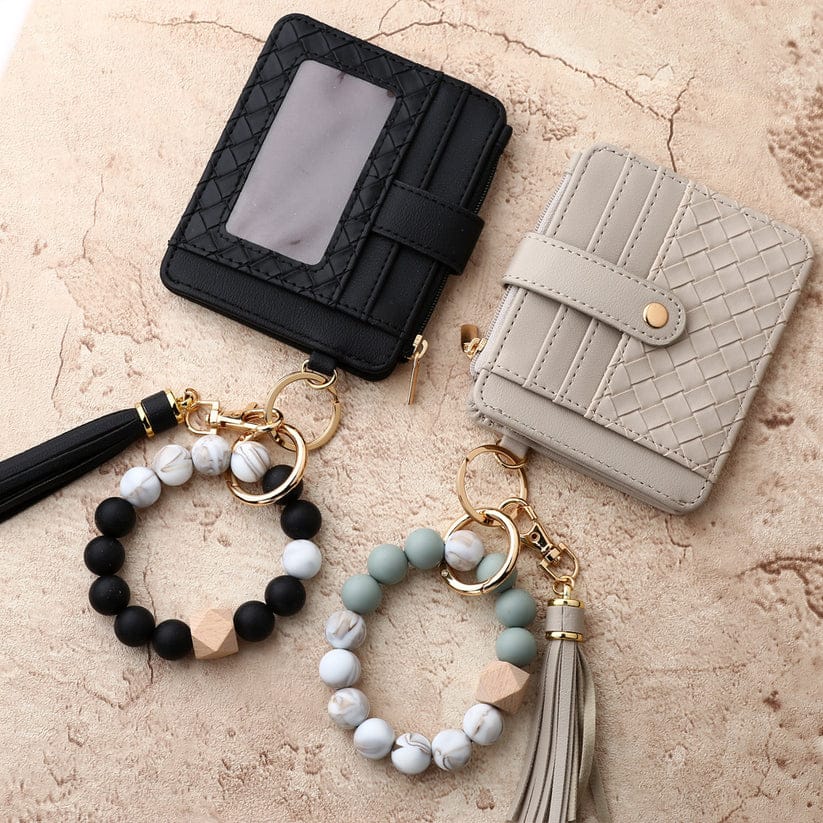 BB139x205 Nina Beaded Keychain Bracelet & Woven Wallet Combo - MiMi Wholesale